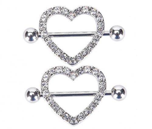 Nipple Shield Heart Rings Stainless Steel Body Piercing Jewelry